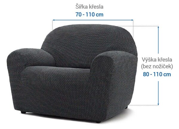 Super streczowe pokrowce NIAGARA antracyt fotel (sz. 70 - 110 cm)