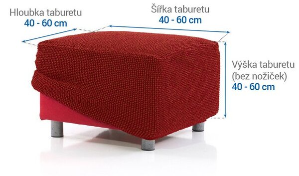 Super streczowe pokrowce NIAGARA ceglaste pufa (40 - 60 cm)