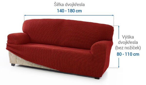 Super streczowe pokrowce NIAGARA ceglaste kanapa dwuosobowa (sz. 140 - 180 cm)