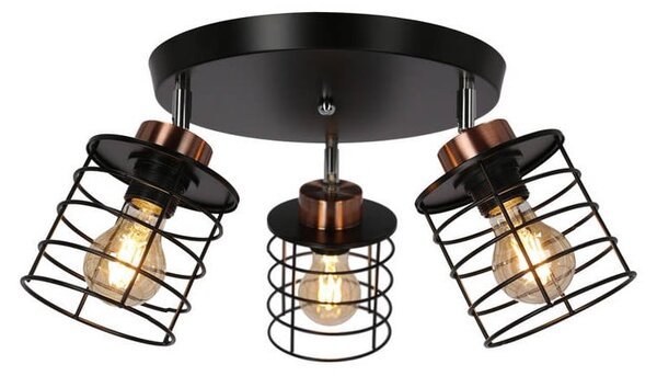 Czarna metalowa lampa sufitowa Glob – Candellux Lighting