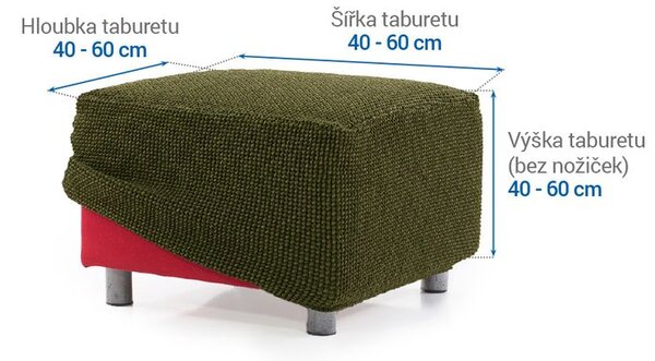 Super streczowe pokrowce NIAGARA zielone pufa (40 - 60 cm)