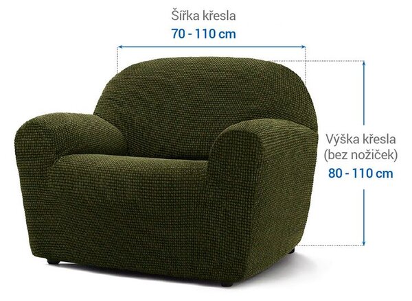 Super streczowe pokrowce NIAGARA zielone fotel (sz. 70 - 110 cm)