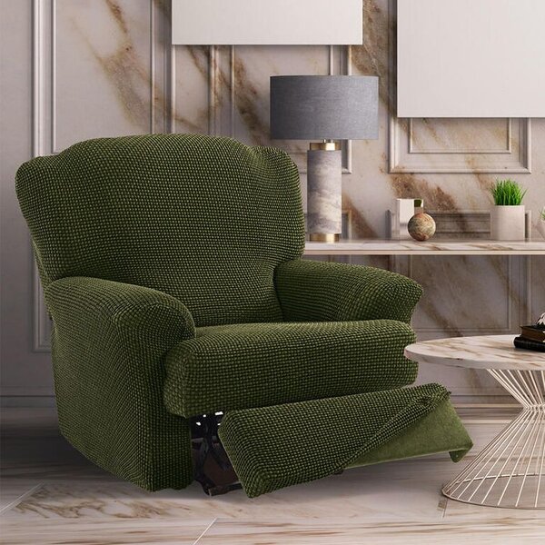 Super streczowe pokrowce NIAGARA zielone fotel relaks (sz. 70 - 90 cm)