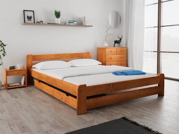 Łóżko Laura 120 x 200 cm, olcha Stelaż: Ze stelażem listwowym rolowanym elastycznym, Materac: Materac Coco Maxi 20 cm
