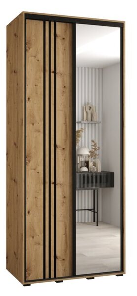 Szafa przesuwna wysoka Davos 7 110, gł. 60 cm artisan + artisan + czarny