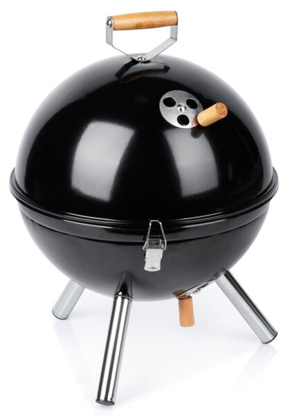 Grill węglowy stalowy kulisty przenośny 31x31x41 cm