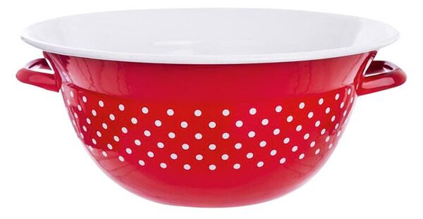 Miska do wyrabiania ciasta czerwona w grochy średnica 26 cm
