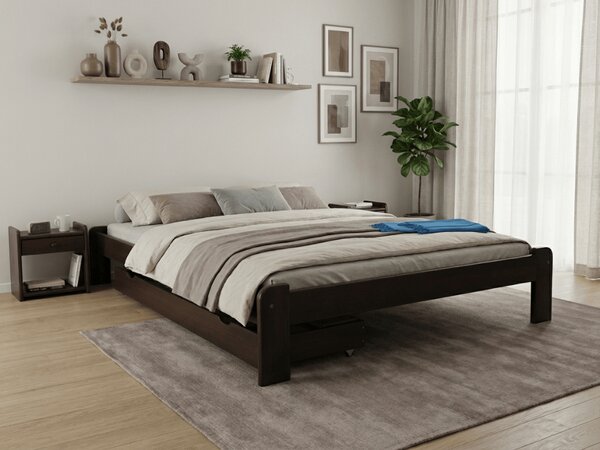 Łóżko ADA 140 x 200 cm, orzech Stelaż: Bez stelaża, Materac: Materac Deluxe 10 cm