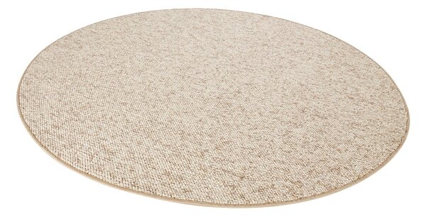 Jasnobrązowy okrągły dywan ø 200 cm Wolly – BT Carpet