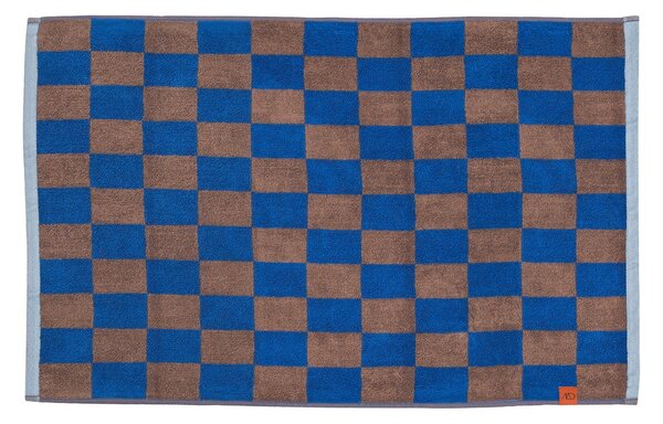 Niebiesko-brązowy dywanik łazienkowy z bio bawełny 50x80 cm Retro – Mette Ditmer Denmark