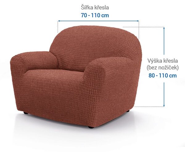 Super streczowe pokrowce RUBINIA ceglaste fotel (sz. 70 - 110 cm)