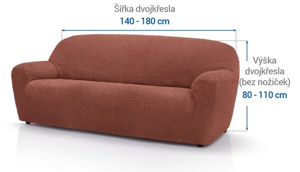 Super streczowe pokrowce RUBINIA ceglaste kanapa dwuosobowa (sz. 140 - 180 cm)