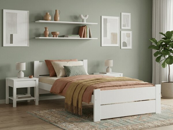 Łóżko IKAROS DOUBLE 90 x 200 cm, białe Stelaż: Bez stelaża, Materac: Materac Coco Maxi 20 cm