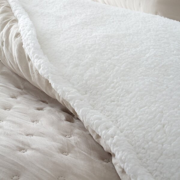 Kremowa pościel dwuosobowa z materiału sherpa 200x200 cm Cosy Nori – Catherine Lansfield