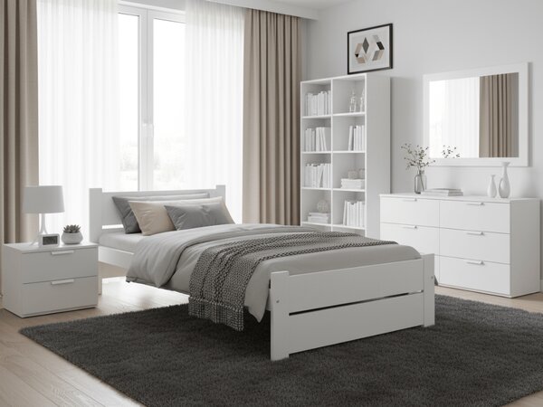 Łóżko IKAROS DOUBLE 90 x 200 cm, białe Stelaż: Bez stelaża, Materac: Materac Coco Maxi 20 cm