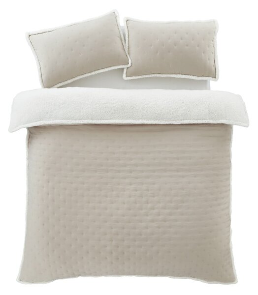 Kremowa pościel dwuosobowa z materiału sherpa 200x200 cm Cosy Nori – Catherine Lansfield