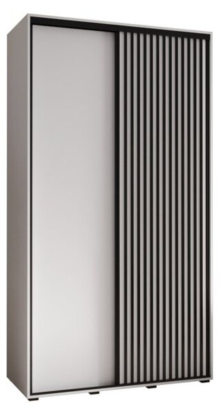 Szafa przesuwna wysoka Lanko 1 140, gł. 45 cm biały + biały + czarny