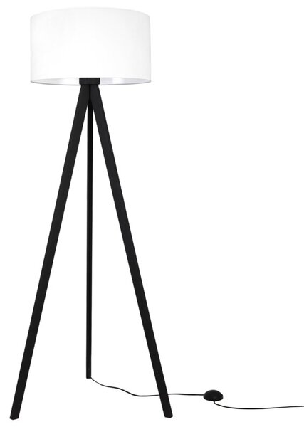 Lampa podłogowa trójnóg czarny Light Home LH Gaja 1xE27 44cm abażur walec biały