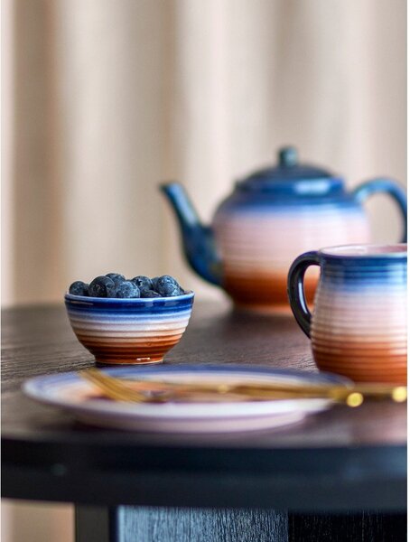 Niebieskio-pomarańczowe ceramiczne miski zestaw 4 szt. 110 ml Tatum – Bloomingville