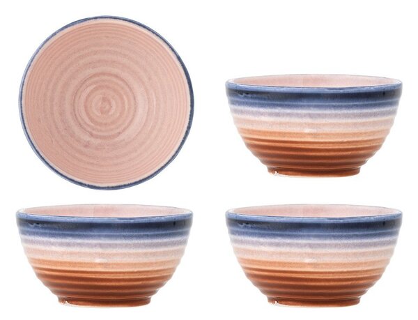 Niebieskio-pomarańczowe ceramiczne miski zestaw 4 szt. 110 ml Tatum – Bloomingville