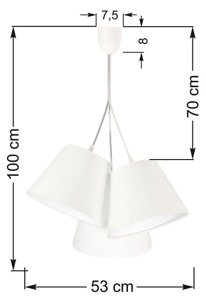 Biała nowoczesna lampa wisząca stożek S6-F65
