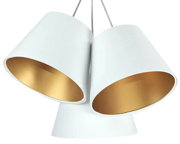 Biało złota lampa wisząca welurowa D8-D62