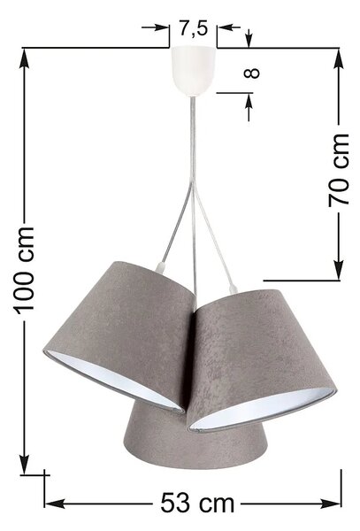 Szaro-biała lampa wisząca dzwonki G9-T12