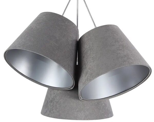 Szaro-srebrna lampa wisząca stożki F0-K22