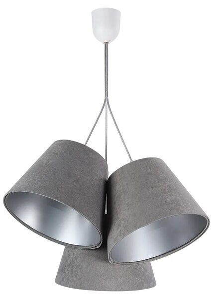 Szaro-srebrna lampa wisząca stożki F0-K22