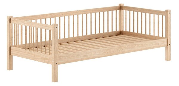 Łóżko dziecięce z litego drewna bukowego ze stelażem 90x200 cm w naturalnym kolorze Forrest – Vipack