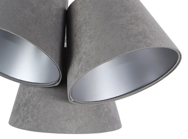 Szaro-srebrna lampa wisząca stożki F0-K22