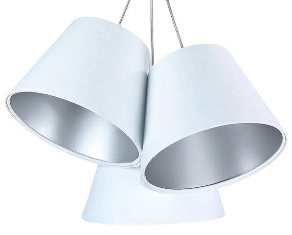 Biało-srebrna potrójna lampa wisząca F1-C87