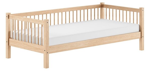 Łóżko dziecięce z litego drewna bukowego ze stelażem 90x200 cm w naturalnym kolorze Forrest – Vipack