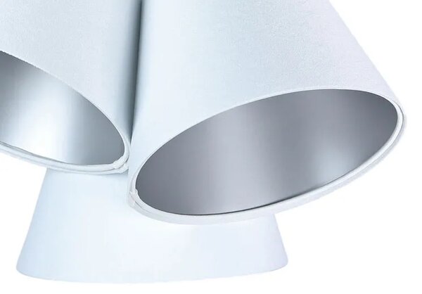 Biało-srebrna potrójna lampa wisząca F1-C87
