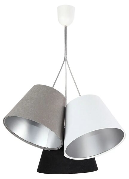 Trójkolorowa lampa wisząca ze srebrnym wnętrzem- EXX70-Anastazja
