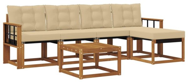Modularny zestaw mebli ogrodowych z drewna akacjowego z poduszkami komfortowymi