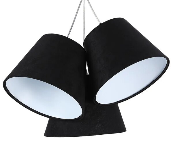 Czarno-biała potrójna lampa wisząca dzwonki F0-B08