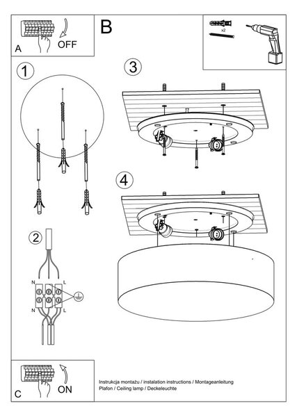 Biała lampa sufitowa Sollux Atis Ceiling 45