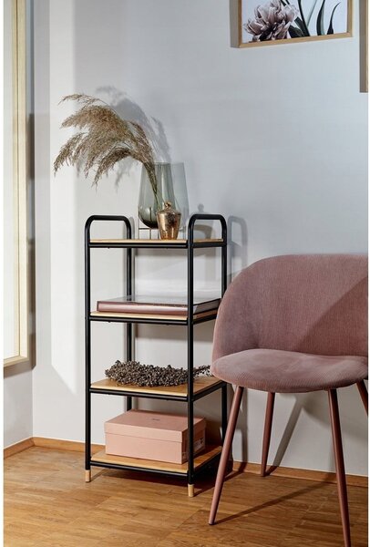 Czarno-naturalny metalowy regał łazienkowy 42x94,5 cm Loft – Wenko