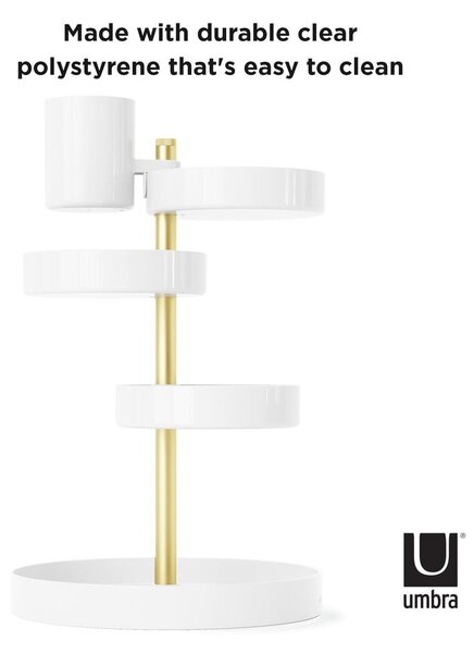 Biały plastikowy organizer łazienkowy Pirouette – Umbra