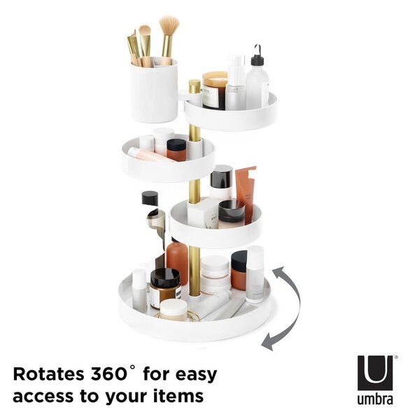 Biały plastikowy organizer łazienkowy Pirouette – Umbra