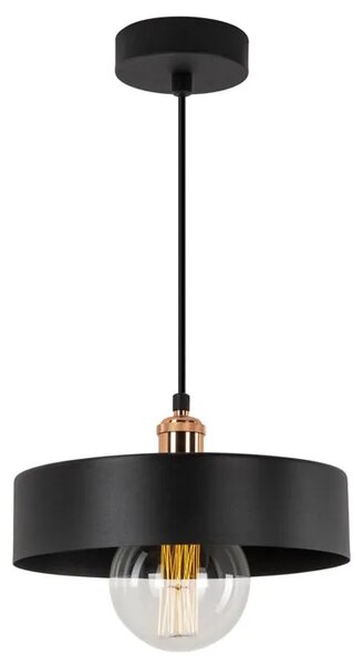 Czarno-miedziana industrialna lampa wisząca - EXX105-Tajma