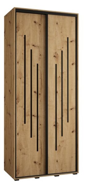 Szafa przesuwna wysoka Davos 8 110, gł. 60 cm artisan + artisan + czarny