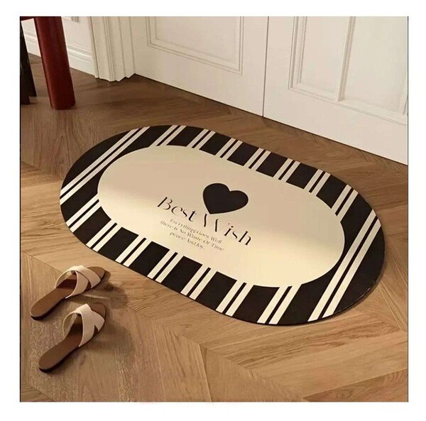 Czarno-kremowy dywanik łazienkowy 60x100 cm Best Wish – Foutastic