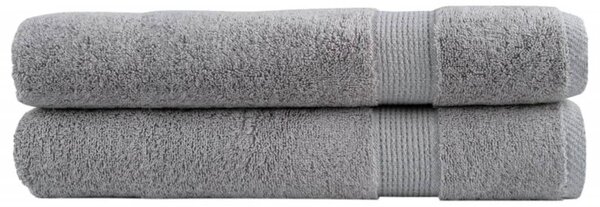 Ręczniki premium, solund, 2 szt., szare, 100x200 cm, 600 g/m²