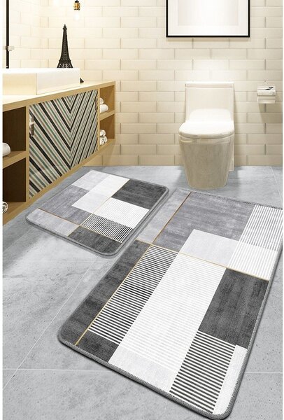 Szare dywaniki łazienkowe zestaw 2 szt. 60x100 cm Pendor – Foutastic