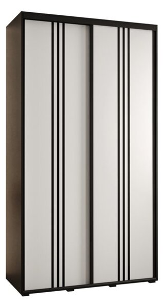 Szafa przesuwna wysoka Davos 6 130, gł. 45 cm czarny + biały + czarny