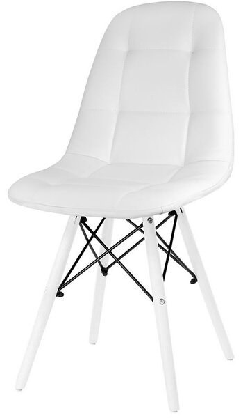 Ivar krzesło tapicerowane białe - ekoskóra