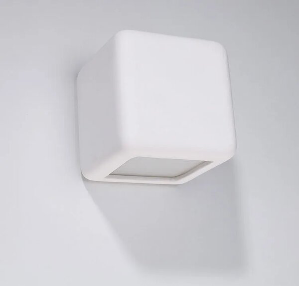 Biały kwadratowy kinkiet ceramiczny A9-P37