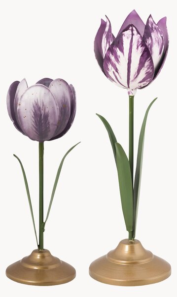 Komplet ręcznie wykonanych świeczników Tulip, 2 elem